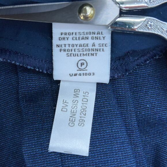 Diane Von Furstenberg DVF Womens Size 2 Genesis Pants Navy Blue Stretch - Picture 13 of 14